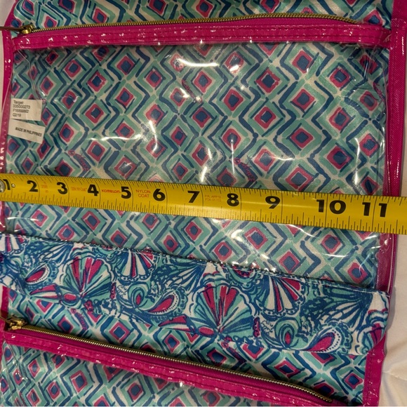 Lilly Pulitzer Blue & Pink Patterned Hanging Travel Cosmetic Jewelry Organizer - Picture 11 of 11